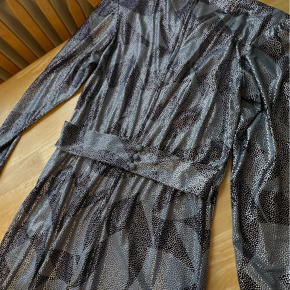 Rimini Vintage 1980s Women’s Metallic Black And Silver Party Disco Dress Size 10